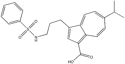 6-Isopropyl-3-[3-(phenylsulfonylamino)propyl]azulene-1-carboxylic acid,,结构式