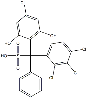 (4-Chloro-2,6-dihydroxyphenyl)(2,3,4-trichlorophenyl)phenylmethanesulfonic acid,,结构式