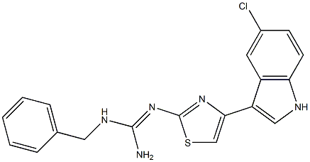 1-Benzyl-2-[4-(5-chloro-1H-indole-3-yl)-2-thiazolyl]guanidine Struktur