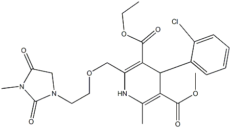 4-(2-Chlorophenyl)-1,4-dihydro-2-[2-(3-methyl-2,4-dioxo-1-imidazolidinyl)ethoxymethyl]-6-methylpyridine-3,5-dicarboxylic acid 3-ethyl 5-methyl ester Structure
