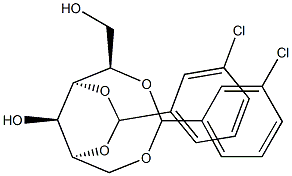 1-O,5-O:2-O,4-O-ビス(3-クロロベンジリデン)-D-グルシトール 化学構造式