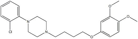 1-(2-Chlorophenyl)-4-[4-(3,4-dimethoxyphenoxy)butyl]piperazine Struktur
