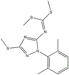 (1-(2,6-Dimethylphenyl)-3-methylthio-1H-1,2,4-triazol-5-yl)imidodithiocarbonic acid dimethyl ester,,结构式