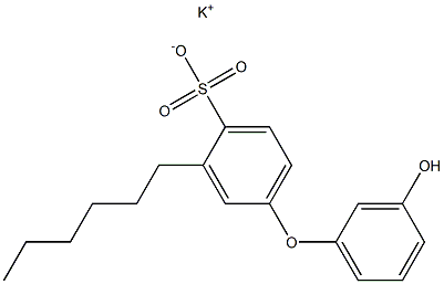 3'-Hydroxy-3-hexyl[oxybisbenzene]-4-sulfonic acid potassium salt,,结构式