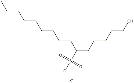 1-Hydroxypentadecane-6-sulfonic acid potassium salt,,结构式