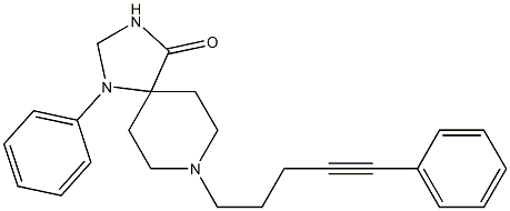 1-Phenyl-8-(5-phenyl-4-pentynyl)-1,3,8-triazaspiro[4.5]decan-4-one Struktur
