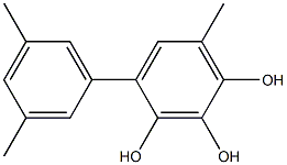 4-(3,5-Dimethylphenyl)-6-methylbenzene-1,2,3-triol,,结构式