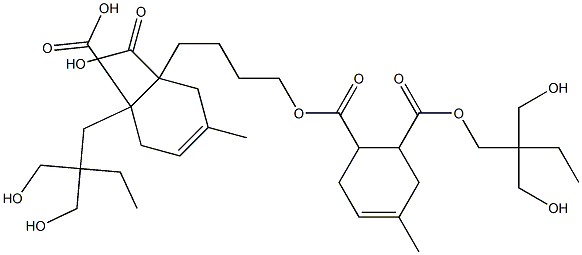 4-メチル-4-シクロヘキセン-1,2-ジカルボン酸1-[2,2-ビス(ヒドロキシメチル)ブチル]2-[4-[2-[2,2-ビス(ヒドロキシメチル)ブトキシカルボニル]-4-メチル-4-シクロヘキセン-1-イルカルボニルオキシ]ブチル] 化学構造式