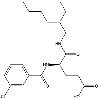 (R)-4-(3-Chlorobenzoylamino)-5-oxo-5-(2-ethylhexylamino)valeric acid 结构式