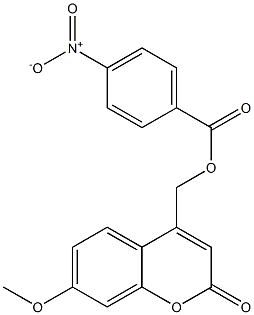 4-Nitrobenzoic acid (7-methoxy-2-oxo-2H-1-benzopyran-4-yl)methyl ester,,结构式