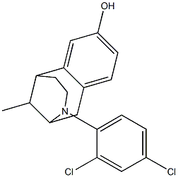 1,2,3,4,5,6-Hexahydro-11-methyl-3-(2,4-dichlorophenyl)-2,6-methano-3-benzazocin-8-ol Struktur