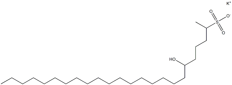 6-Hydroxytetracosane-2-sulfonic acid potassium salt 结构式