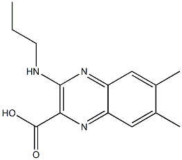 6,7-Dimethyl-3-(propylamino)quinoxaline-2-carboxylic acid,,结构式