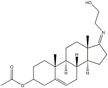 17-[(2-ヒドロキシエチル)イミノ]アンドロスタ-5-エン-3-オール3-アセタート 化学構造式