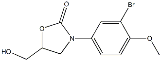 3-(3-Bromo-4-methoxyphenyl)-5-(hydroxymethyl)oxazolidin-2-one,,结构式