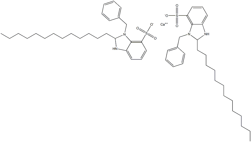 Bis(1-benzyl-2,3-dihydro-2-tridecyl-1H-benzimidazole-7-sulfonic acid)calcium salt Structure