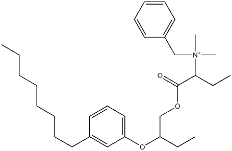 N,N-Dimethyl-N-benzyl-N-[1-[[2-(3-octylphenyloxy)butyl]oxycarbonyl]propyl]aminium,,结构式