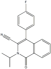 2-イソプロピル-4-(4-フルオロフェニル)-3-シアノイソキノリン-1(2H)-オン 化学構造式