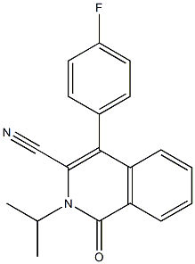 2-Isopropyl-4-(4-fluorophenyl)-3-cyanoisoquinolin-1(2H)-one,,结构式