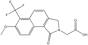 2,3-Dihydro-6-trifluoromethyl-7-methoxy-1-oxo-1H-benz[e]isoindole-2-acetic acid Structure