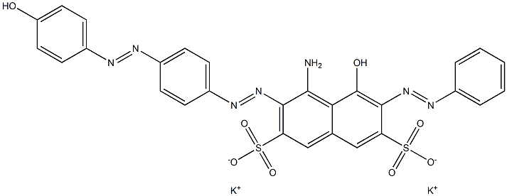 4-Amino-5-hydroxy-3-[p-(p-hydroxyphenylazo)phenylazo]-6-(phenylazo)-2,7-naphthalenedisulfonic acid dipotassium salt