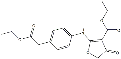 2-[[4-[(Ethoxycarbonyl)methyl]phenyl]amino]-4,5-dihydro-4-oxofuran-3-carboxylic acid ethyl ester Struktur