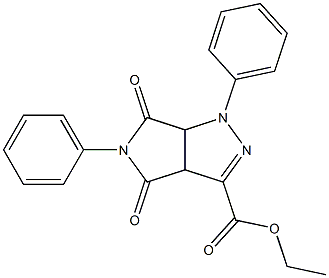 1,3a,4,5,6,6a-Hexahydro-4,6-dioxo-5-(phenyl)-1-(phenyl)pyrrolo[3,4-c]pyrazole-3-carboxylic acid ethyl ester 结构式