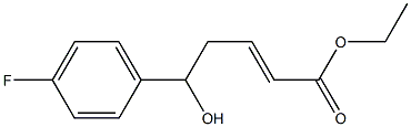 5-ヒドロキシ-5-(4-フルオロフェニル)-2-ペンテン酸エチル 化学構造式