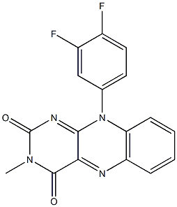 3-Methyl-10-(3,4-difluorophenyl)pyrimido[4,5-b]quinoxaline-2,4(3H,10H)-dione Struktur
