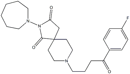 8-[3-(p-Fluorobenzoyl)propyl]-2-(hexahydro-1H-azepin-1-yl)-2,8-diazaspiro[4.5]decane-1,3-dione Structure