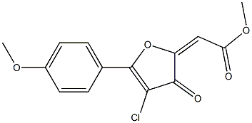 2-Methoxycarbonylmethylene-4-chloro-5-(4-methoxyphenyl)furan-3(2H)-one,,结构式