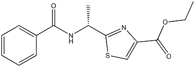 (-)-2-[(R)-1-Benzoylaminoethyl]-4-thiazolecarboxylic acid ethyl ester 结构式