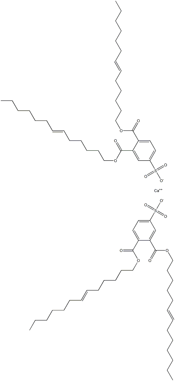 Bis[3,4-di(6-tridecenyloxycarbonyl)benzenesulfonic acid]calcium salt Struktur