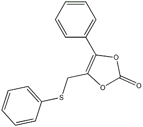 4-[[(Phenyl)thio]methyl]-5-phenyl-1,3-dioxol-2-one 结构式