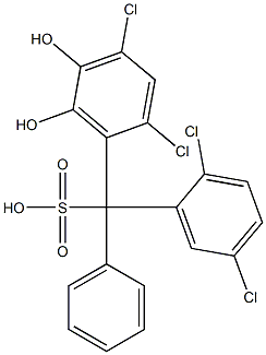 (2,5-Dichlorophenyl)(2,4-dichloro-5,6-dihydroxyphenyl)phenylmethanesulfonic acid 结构式