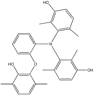 N,N-Bis(3-hydroxy-2,6-dimethylphenyl)-2-(6-hydroxy-2,5-dimethylphenoxy)benzenamine 结构式