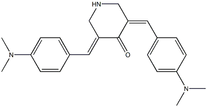 3,5-ビス[4-(ジメチルアミノ)ベンジリデン]ピペリジン-4-オン 化学構造式