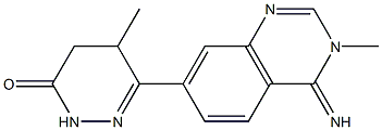 4,5-Dihydro-5-methyl-6-[(3,4-dihydro-4-imino-3-methylquinazolin)-7-yl]pyridazin-3(2H)-one,,结构式