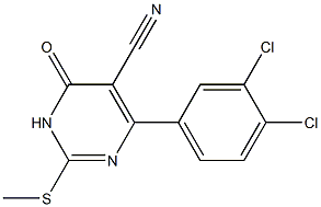 3,4-Dihydro-6-(3,4-dichlorophenyl)-2-[methylthio]-4-oxopyrimidine-5-carbonitrile Struktur