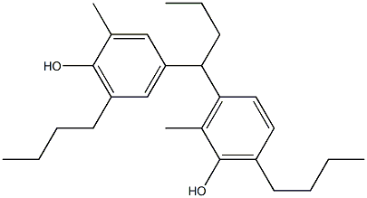 3,4'-Butylidenebis(2-methyl-6-butylphenol),,结构式