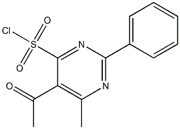 5-Acetyl-6-methyl-2-phenylpyrimidine-4-sulfonic acid chloride,,结构式