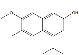 4-イソプロピル-7-メトキシ-1,6-ジメチルナフタレン-2-オール 化学構造式