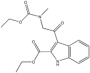 3-[2-[(Ethoxycarbonyl)(methyl)amino]acetyl]-1H-indole-2-carboxylic acid ethyl ester Struktur