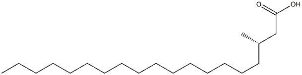 [S,(-)]-3-メチルノナデカン酸 化学構造式