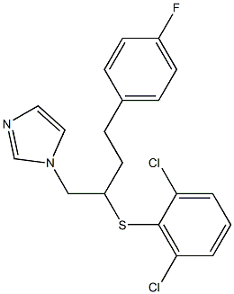 1-[4-(4-フルオロフェニル)-2-[(2,6-ジクロロフェニル)チオ]ブチル]-1H-イミダゾール 化学構造式