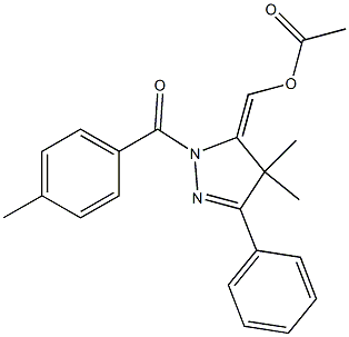 Acetic acid [[2-(4-methylbenzoyl)-5-phenyl-4,4-dimethyl-3,4-dihydro-2H-pyrazol]-3-ylidene]methyl ester