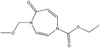 4,5-Dihydro-4-methoxymethyl-5-oxo-1H-1,4-diazepine-1-carboxylic acid ethyl ester Struktur