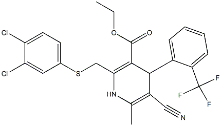  5-Cyano-1,4-dihydro-6-methyl-2-[(3,4-dichlorophenylthio)methyl]-4-(2-trifluoromethylphenyl)pyridine-3-carboxylic acid ethyl ester