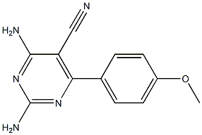 2,4-ジアミノ-6-(4-メトキシフェニル)ピリミジン-5-カルボニトリル 化学構造式