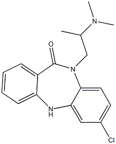 10,11-ジヒドロ-7-クロロ-10-(2-ジメチルアミノプロピル)-5H-ジベンゾ[b,e][1,4]ジアゼピン-11-オン 化学構造式